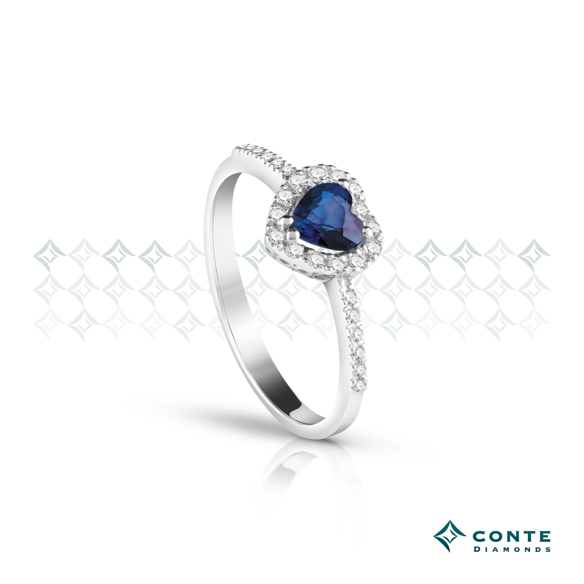 Anello con zaffiro a cuore