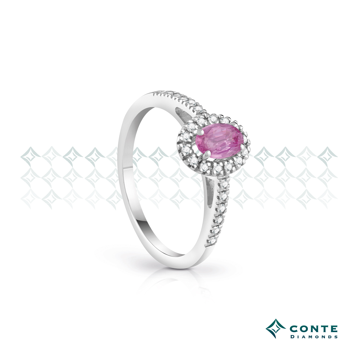 Anello con zaffiro rosa