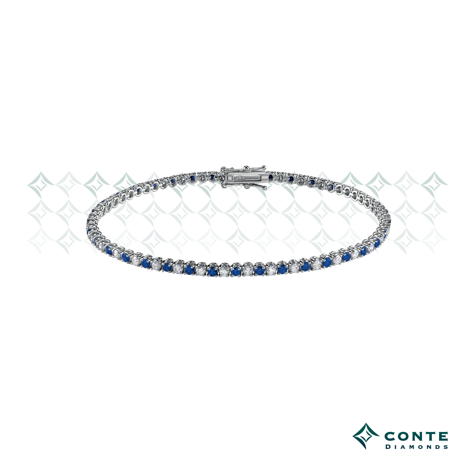 Tennis con zaffiri e diamanti