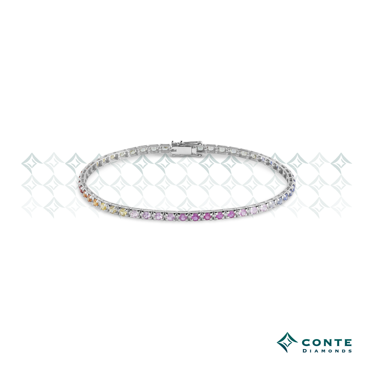 Tennis con zaffiri rainbow