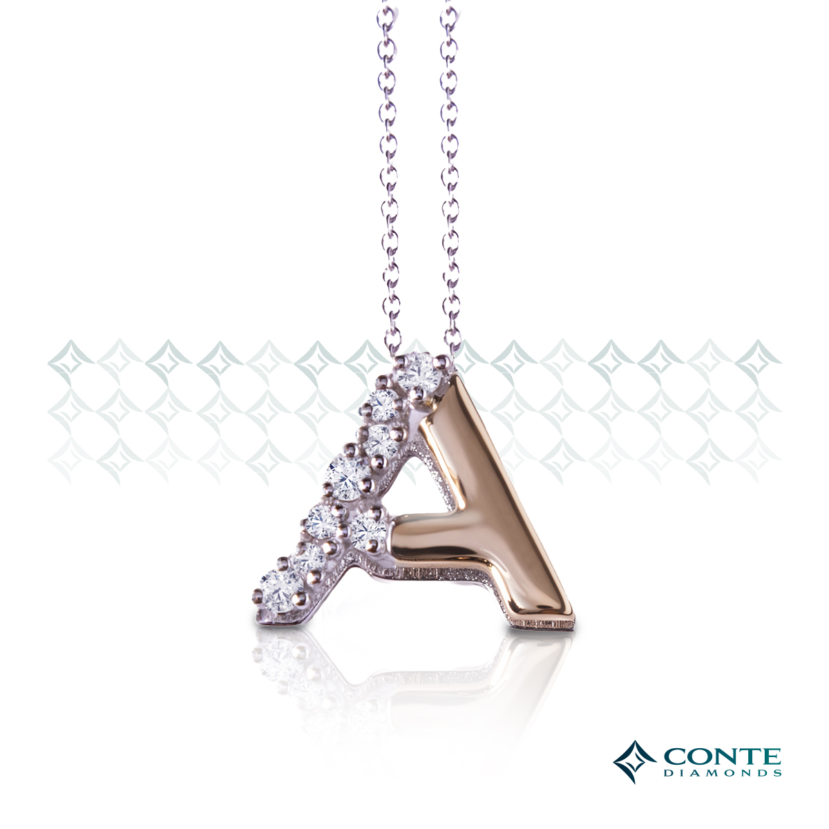 Collana con ciondolo lettera A