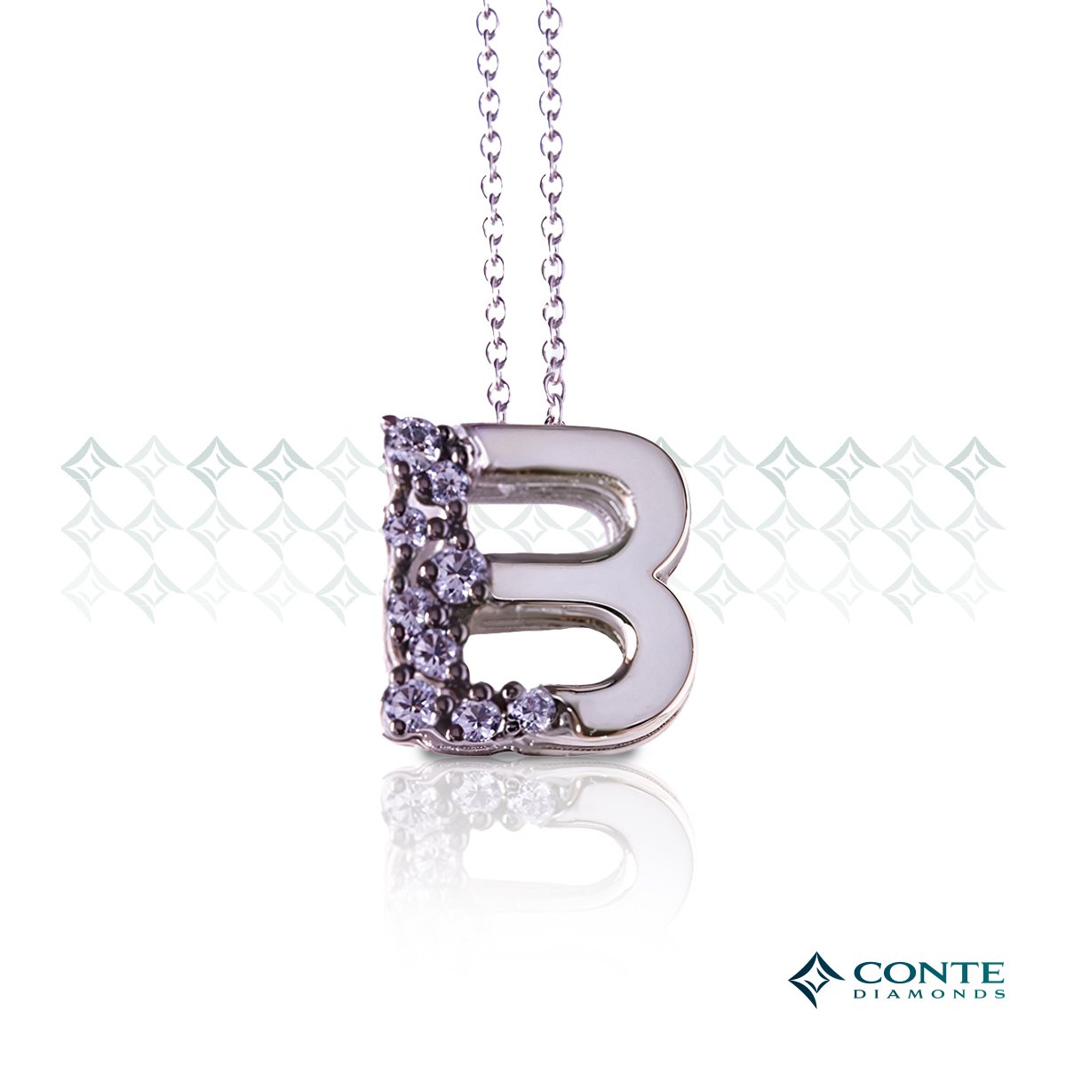 Collana con ciondolo lettera B