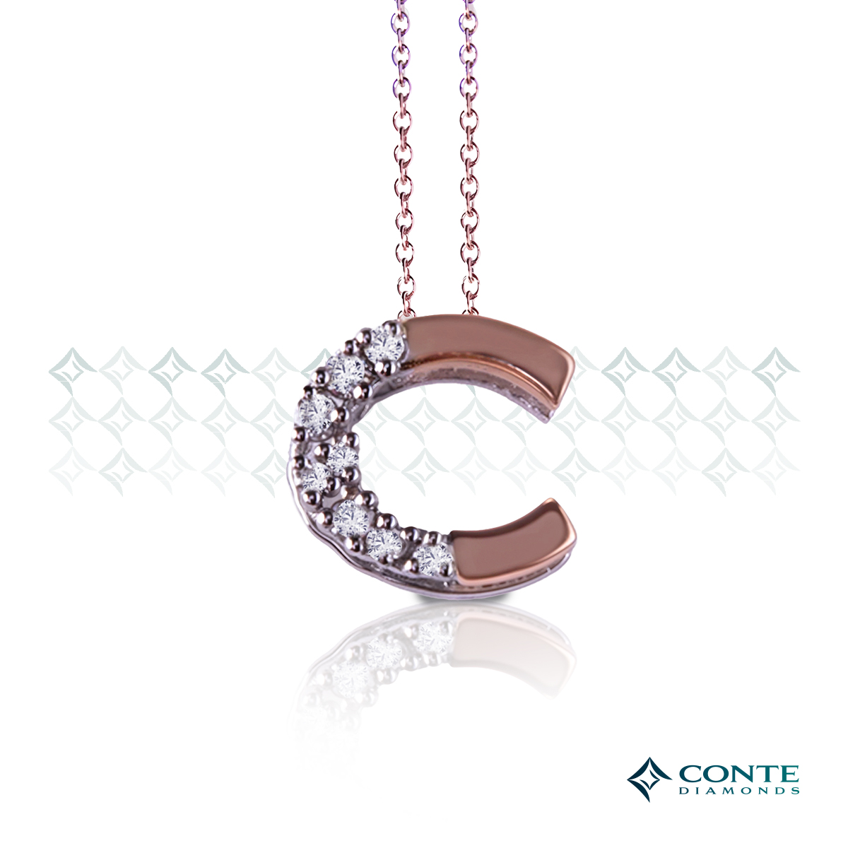 Collana con ciondolo lettera C