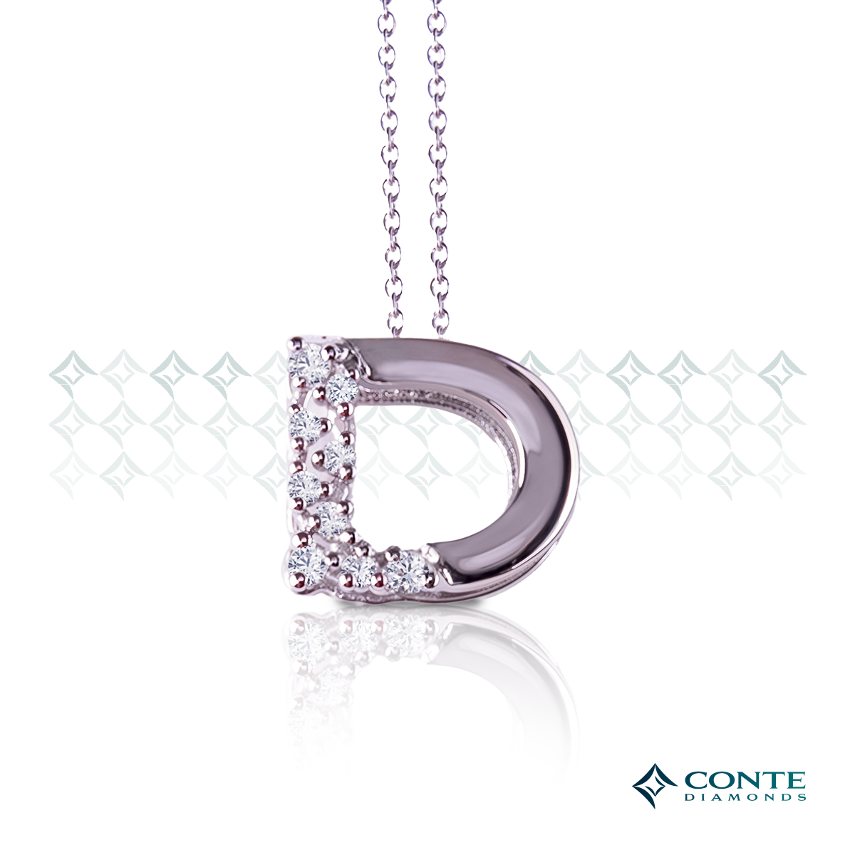 Collana con ciondolo lettera D