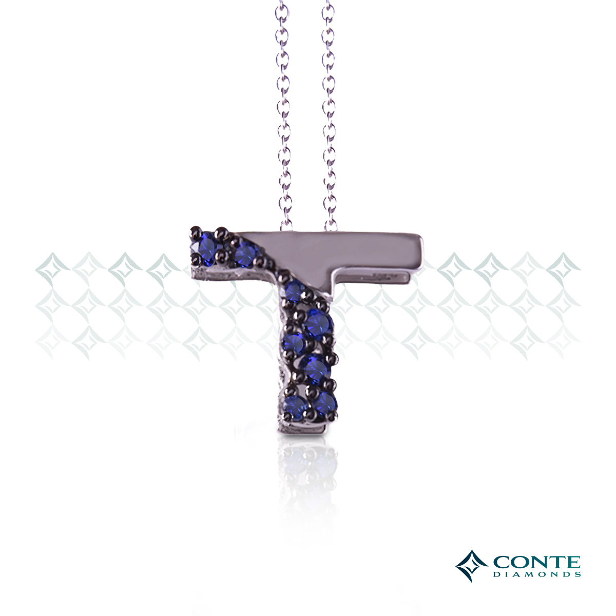 Collana con ciondolo lettera T