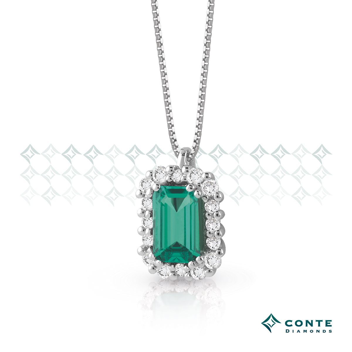 Collana con smeraldo ottagonale