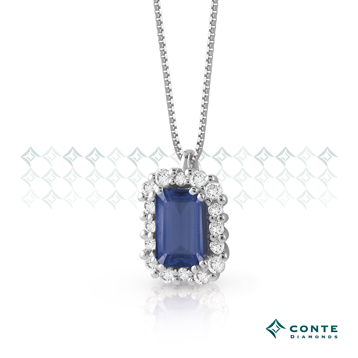 Collana con zaffiro ottagonale