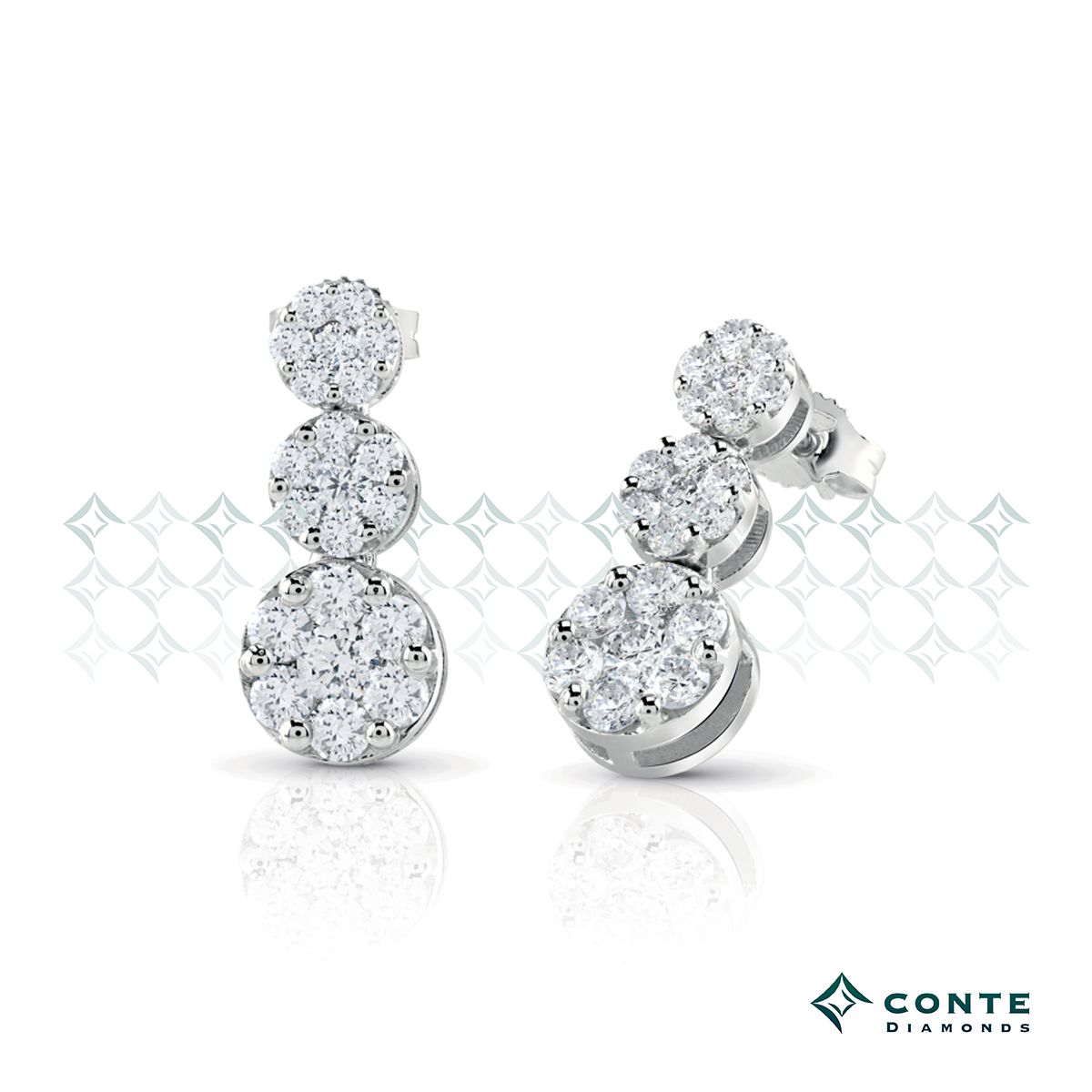 Orecchini trilogy con diamanti