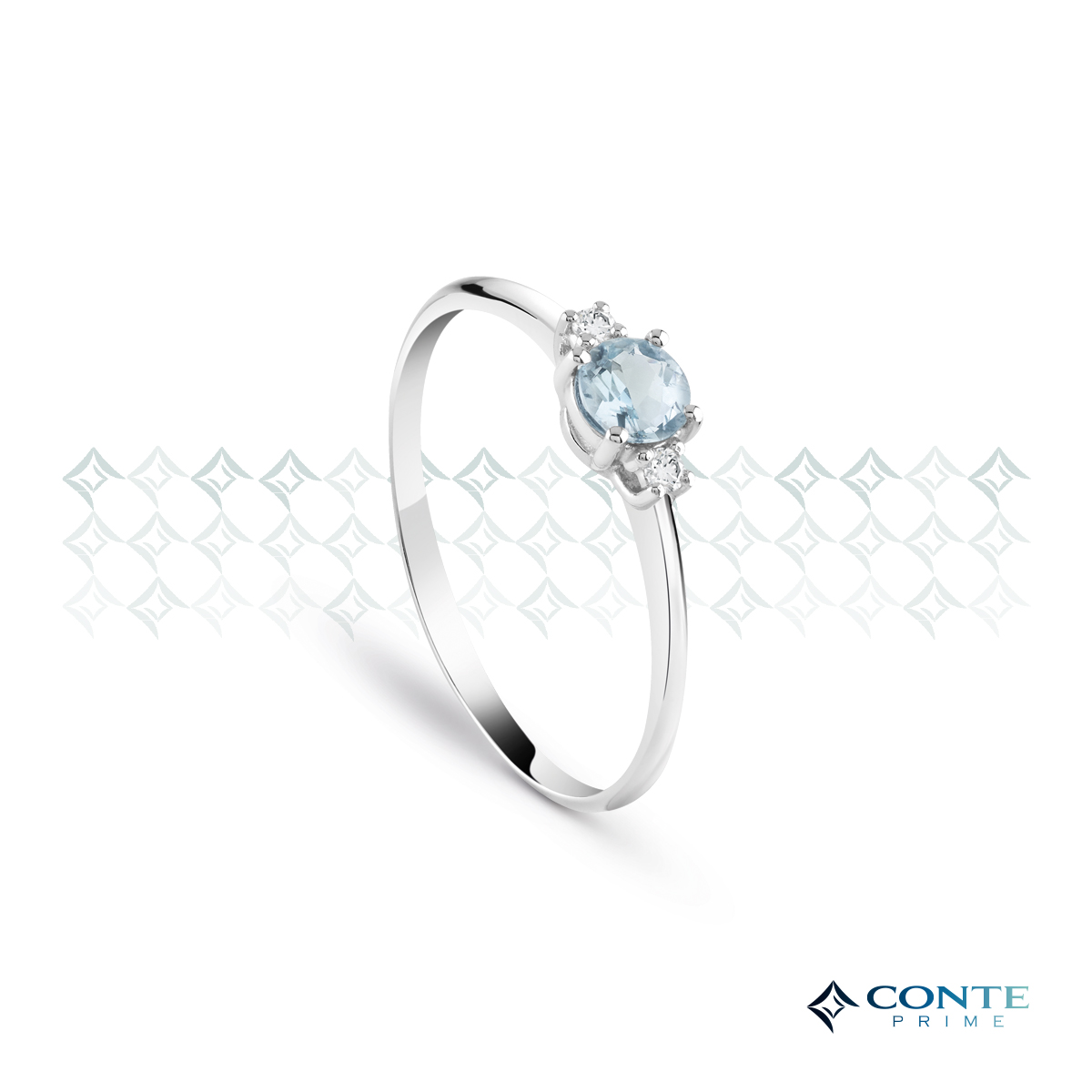 Anello Easy Round con acquamarina