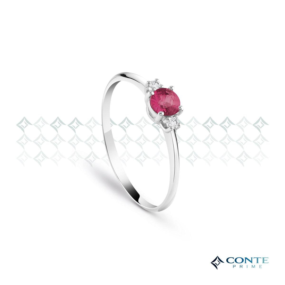 Anello Easy Round con rubino