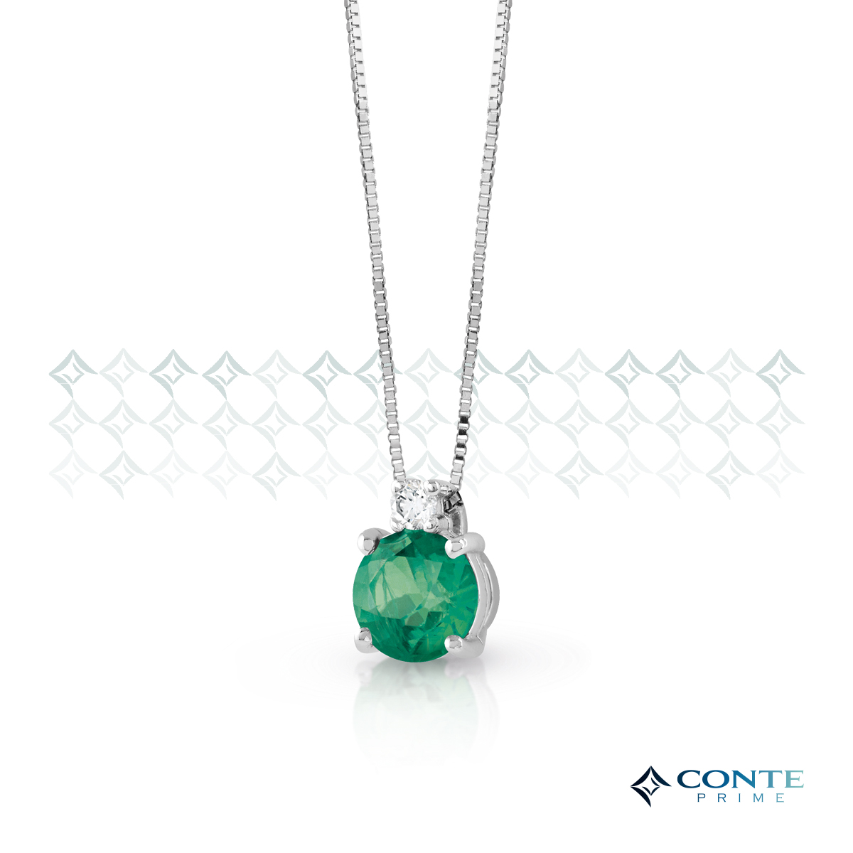 Collana Easy Round con smeraldo