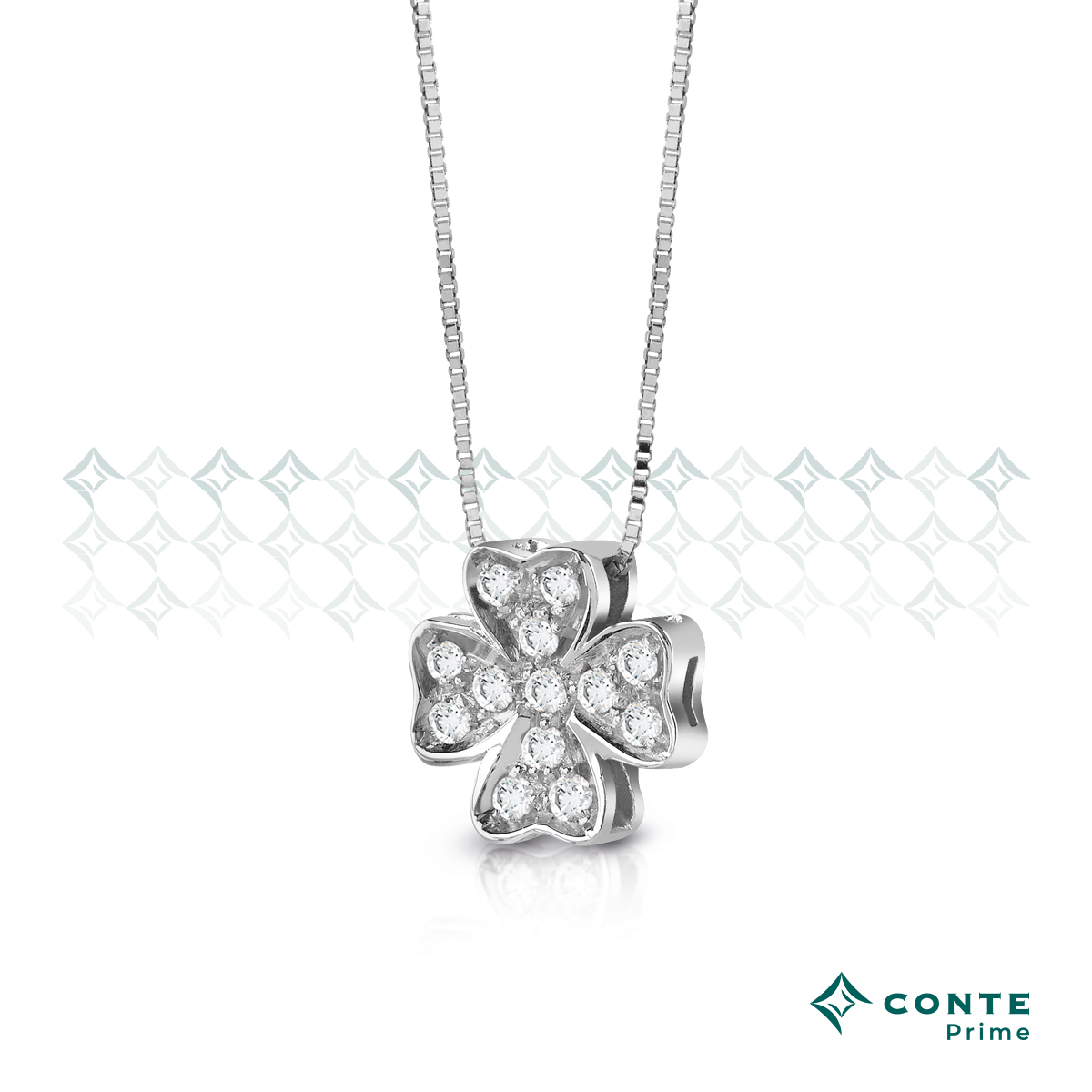 Collana Fancy Quadrifoglio con diamanti